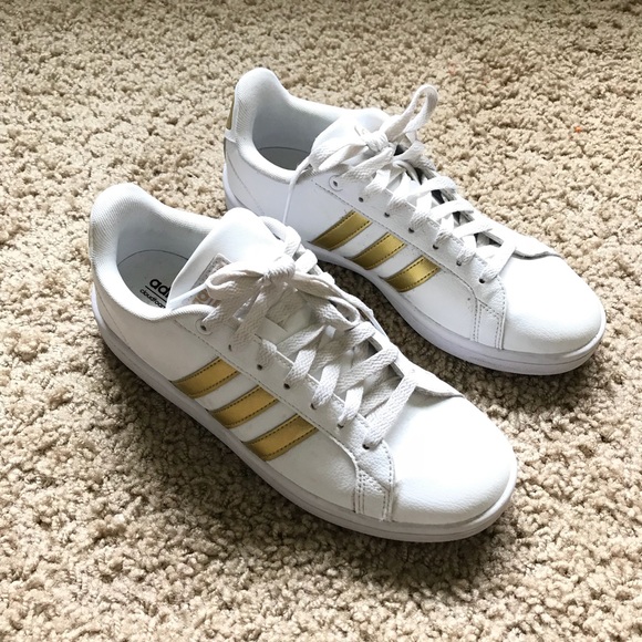 adidas Shoes - Adidas Neo Gold Stripe Sneakers